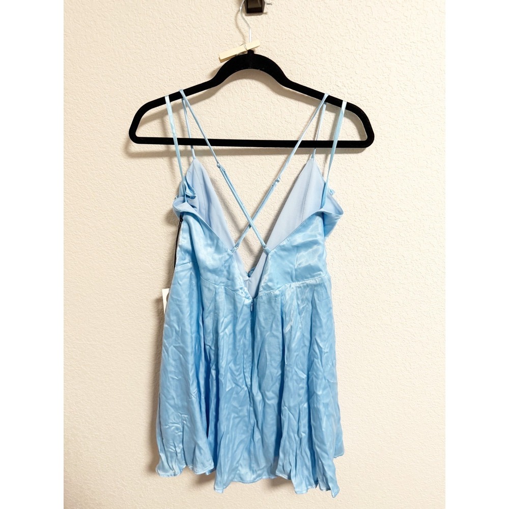 Privacy Please Womens Sigsbee‎ Dress Plunge Neck Ruffle Trim Sinatra Blue XL - Picture 5 of 10